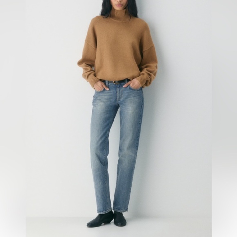 Aritzia Babaton Beige Mockneck Sweater Wool Size 1 Small